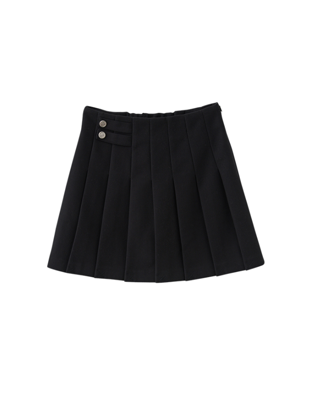 abito雙釦毛呢百摺裙