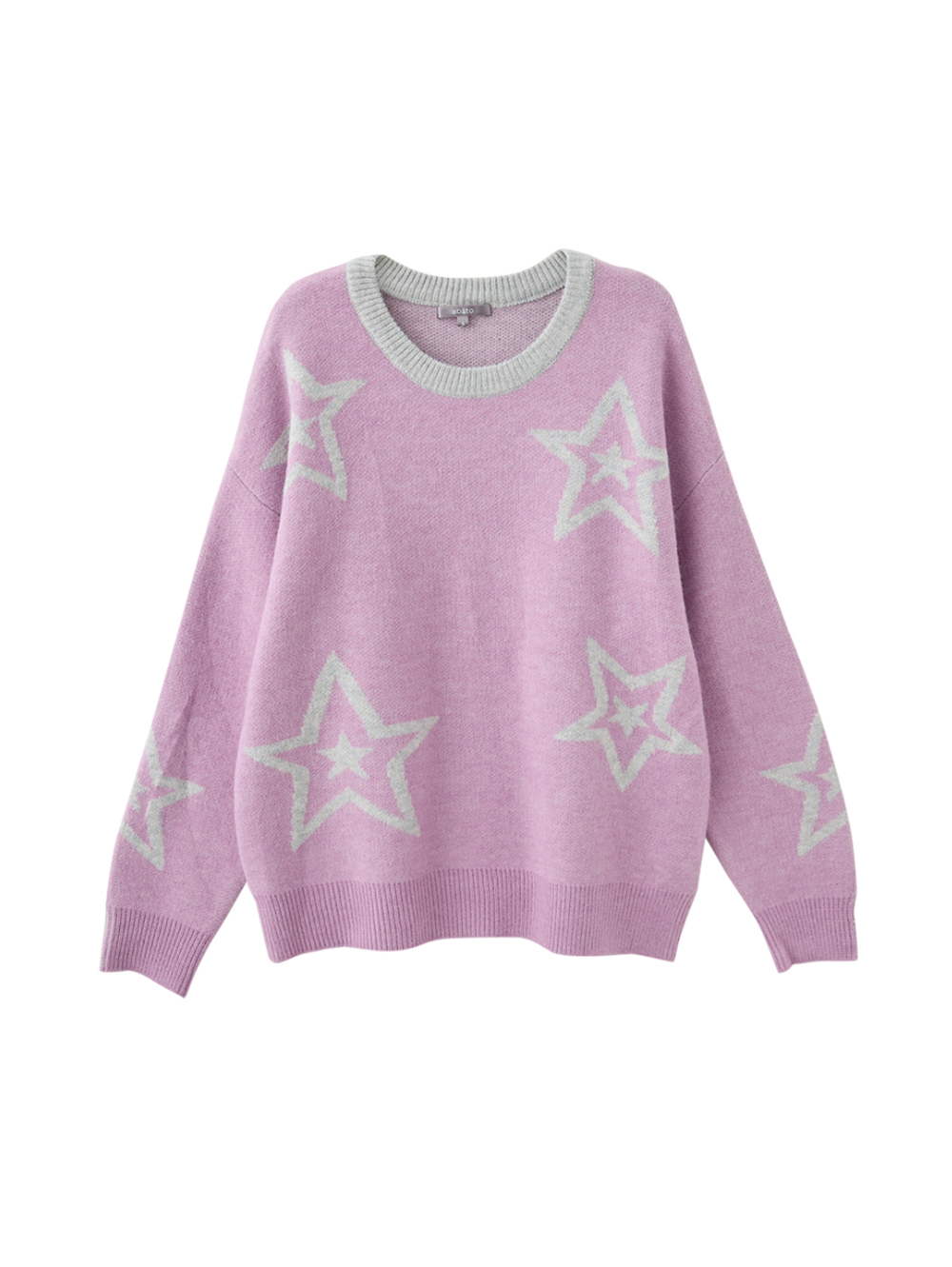 abito跳色拼接星星針織上衣