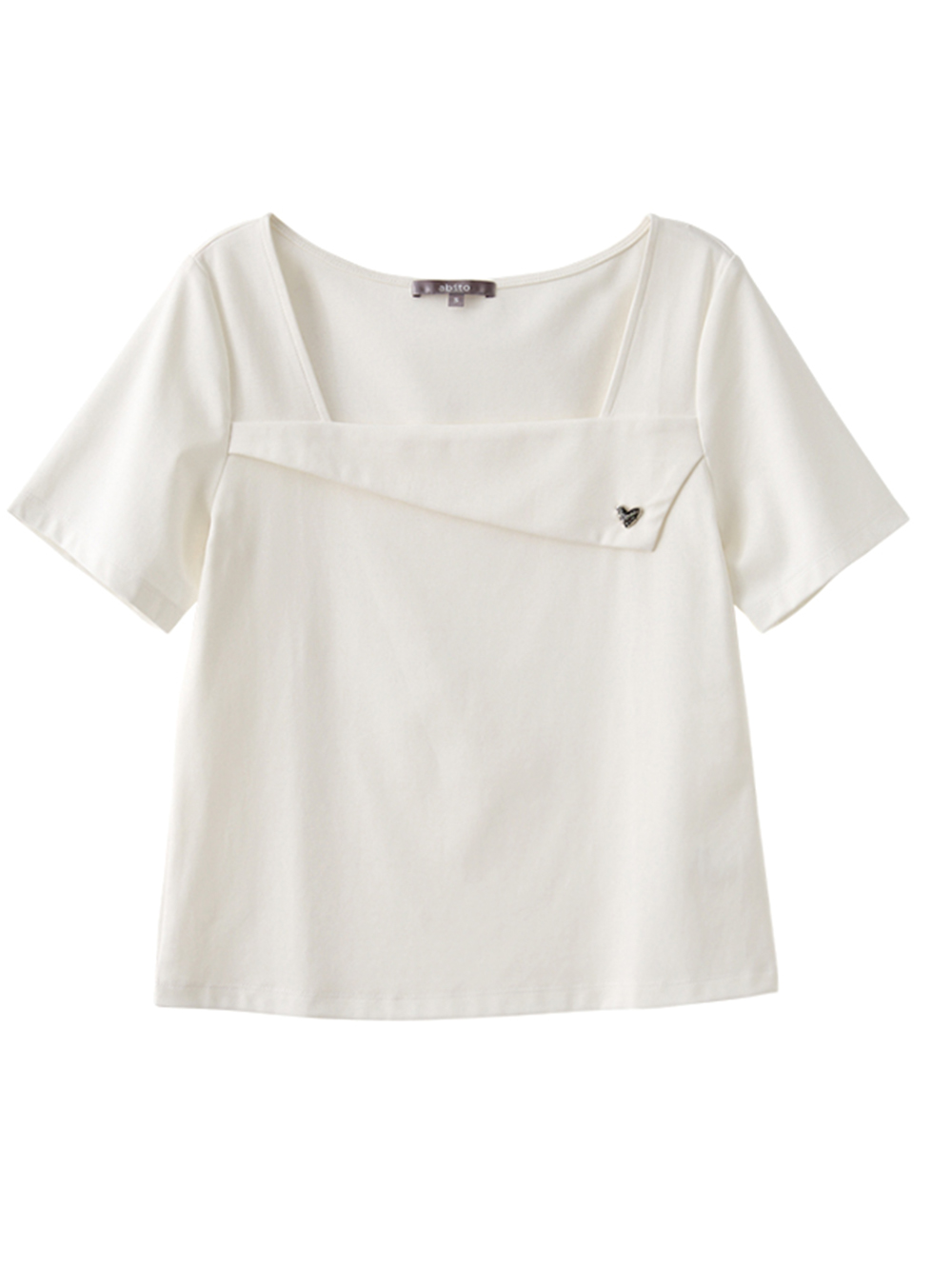 abito優雅方領愛心墜飾上衣