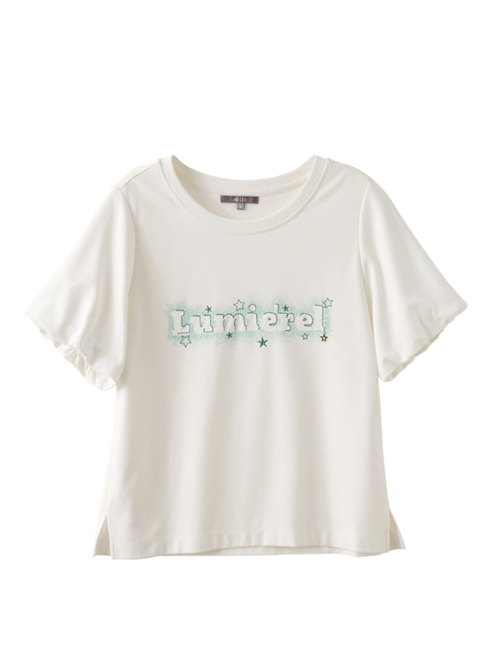 abito圓領噴墨刺繡上衣