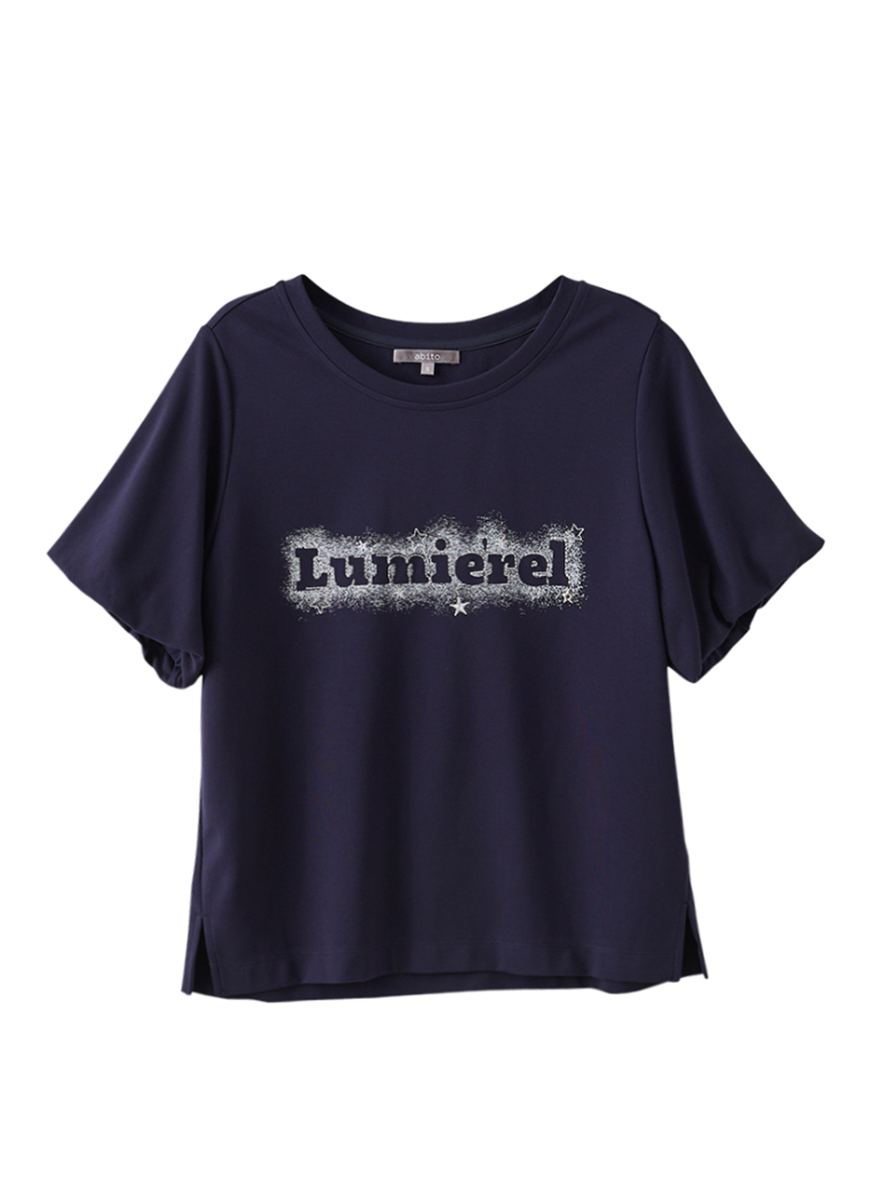 abito圓領噴墨刺繡上衣