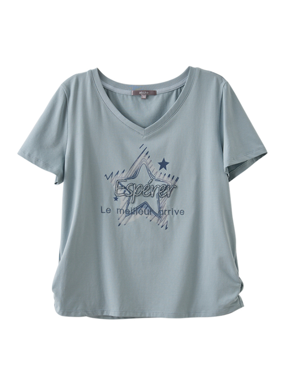 abito V領星星短袖上衣