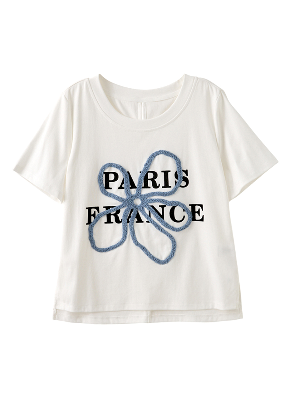 abito可愛植絨刺繡花上衣