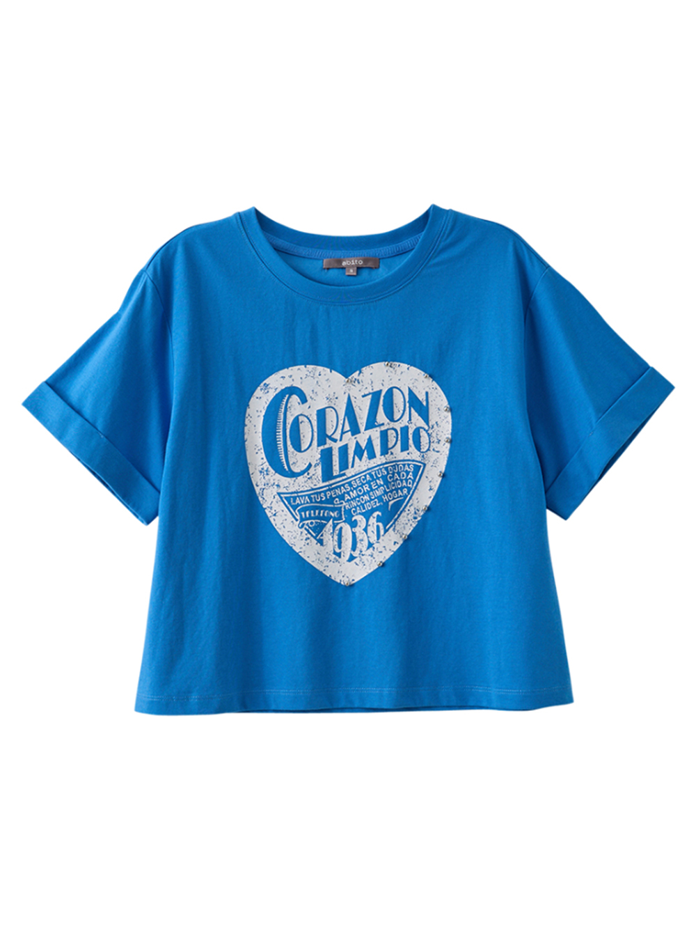 abito甜美愛心膠印上衣