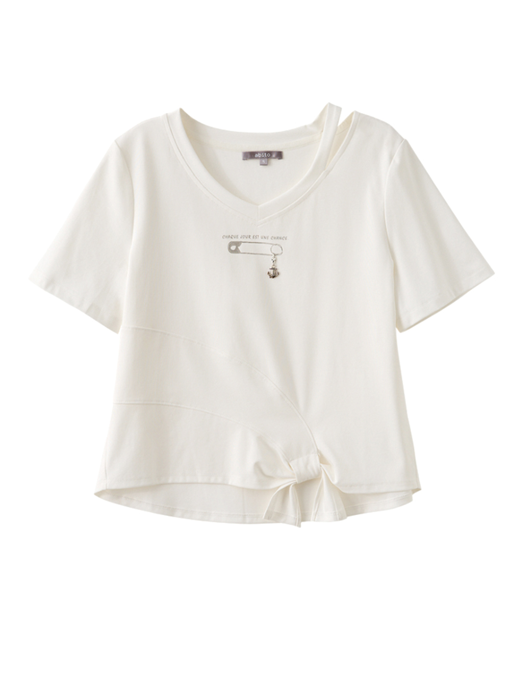 abito綁結別針裝飾造型上衣