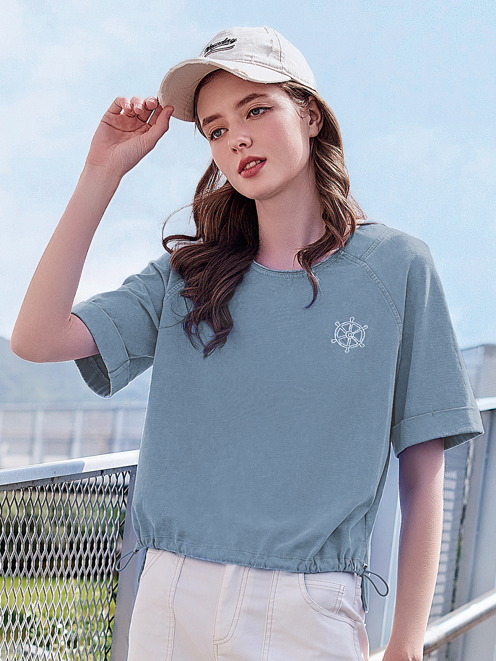 abito休閒海洋船舵刺繡上衣