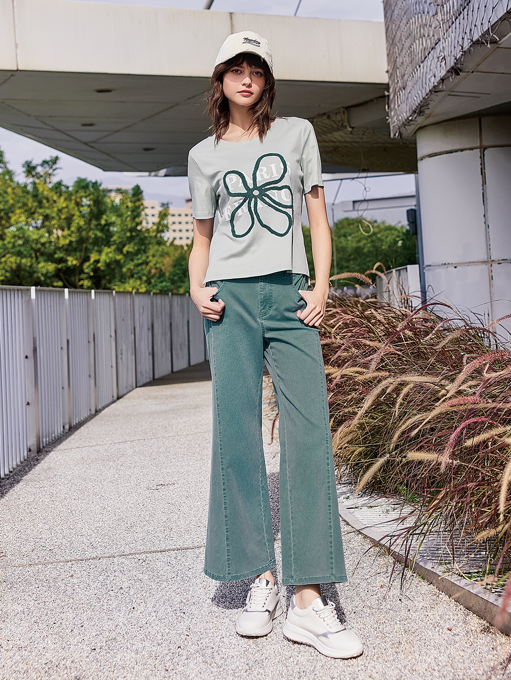 abito棉質直筒牛仔寬褲