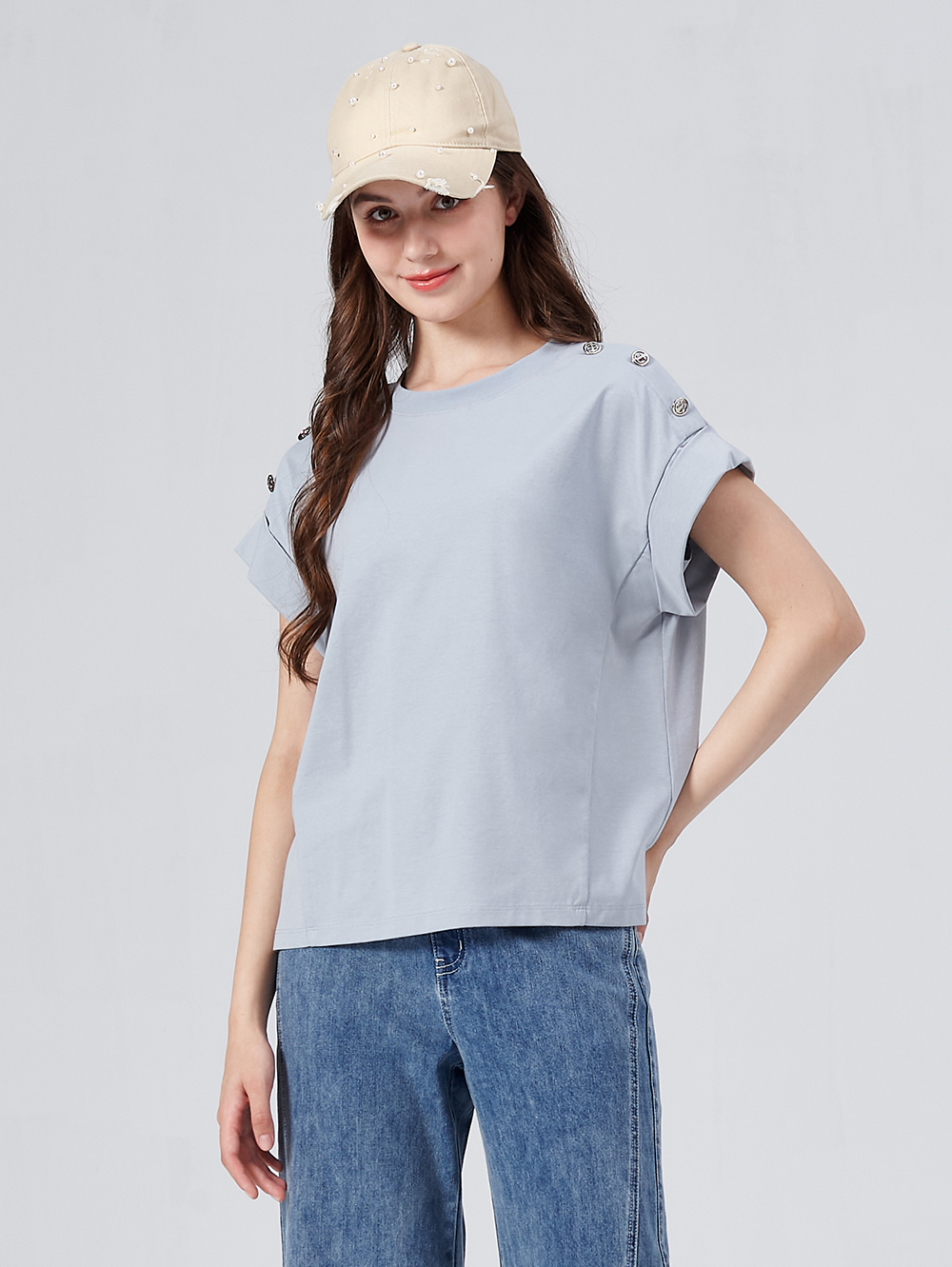 DITA基本款百搭法國袖T-SHIRT