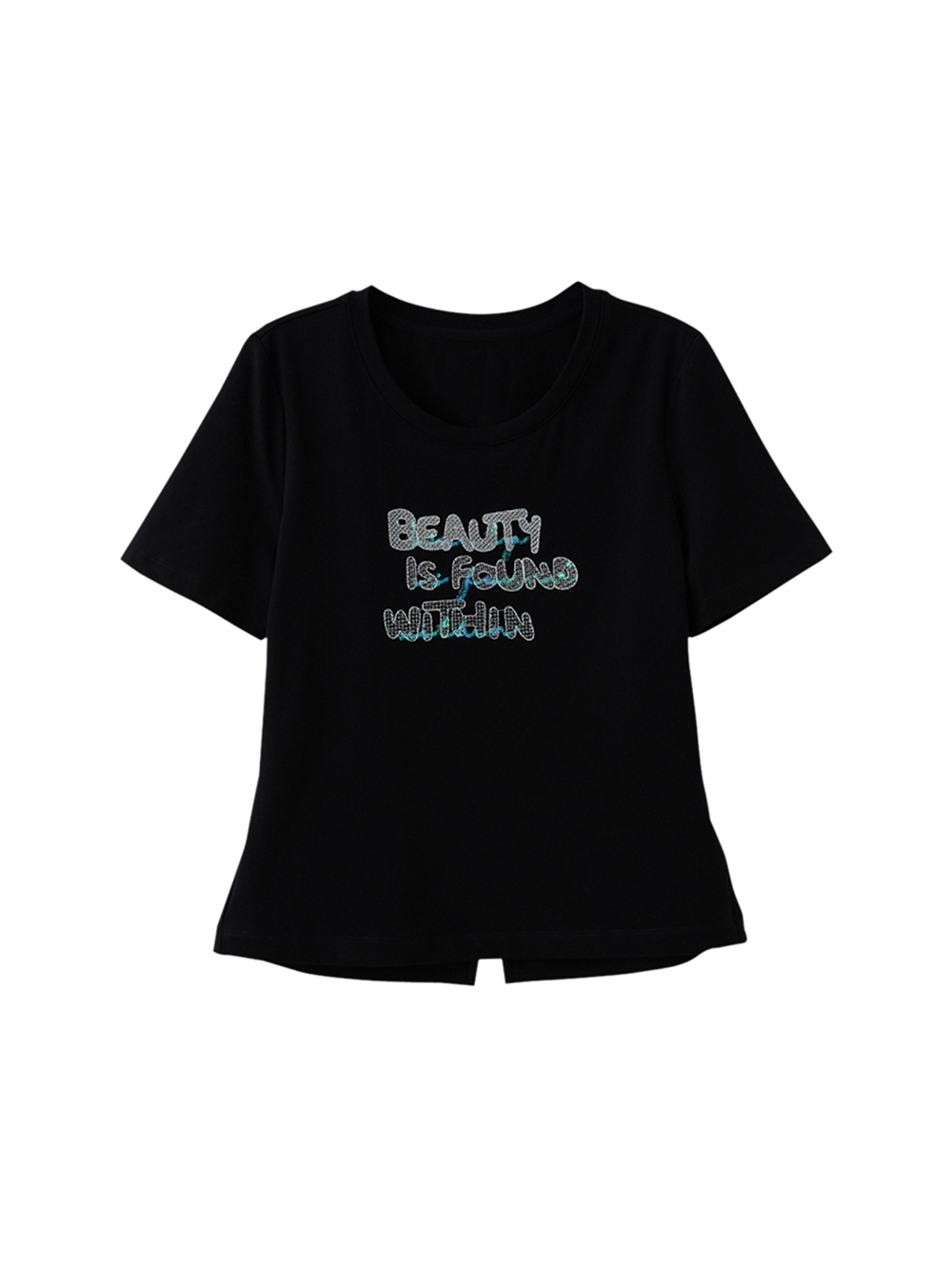 DITA精緻亮片字母T-SHIRT