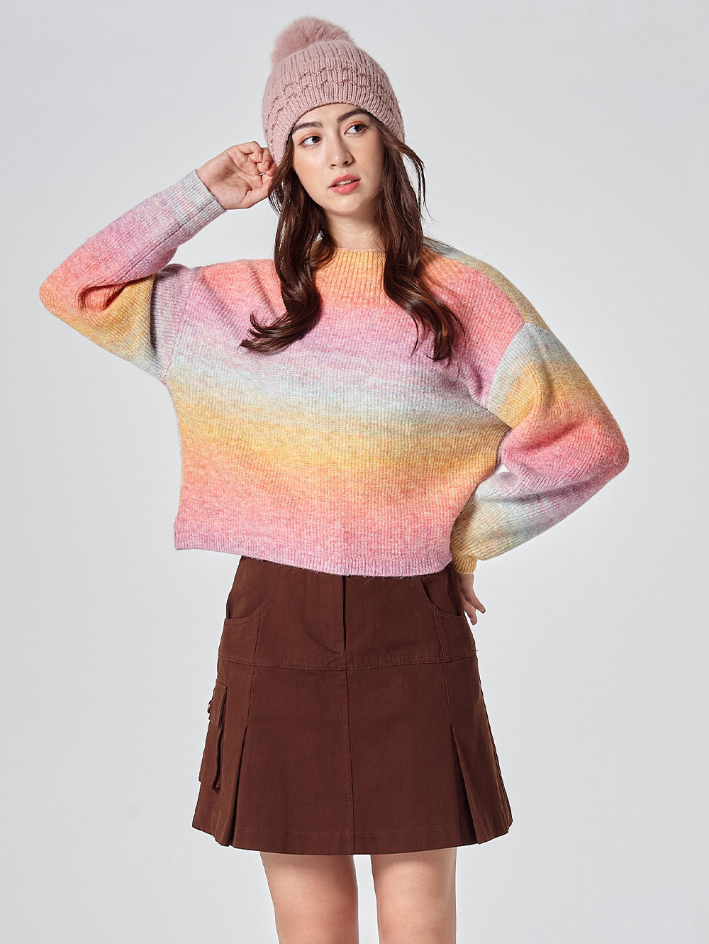 DITA甜酷箱型褶短裙