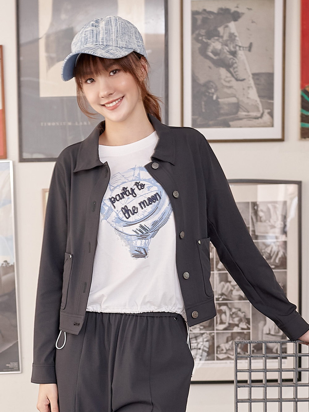 DITA都會感修身短版外套