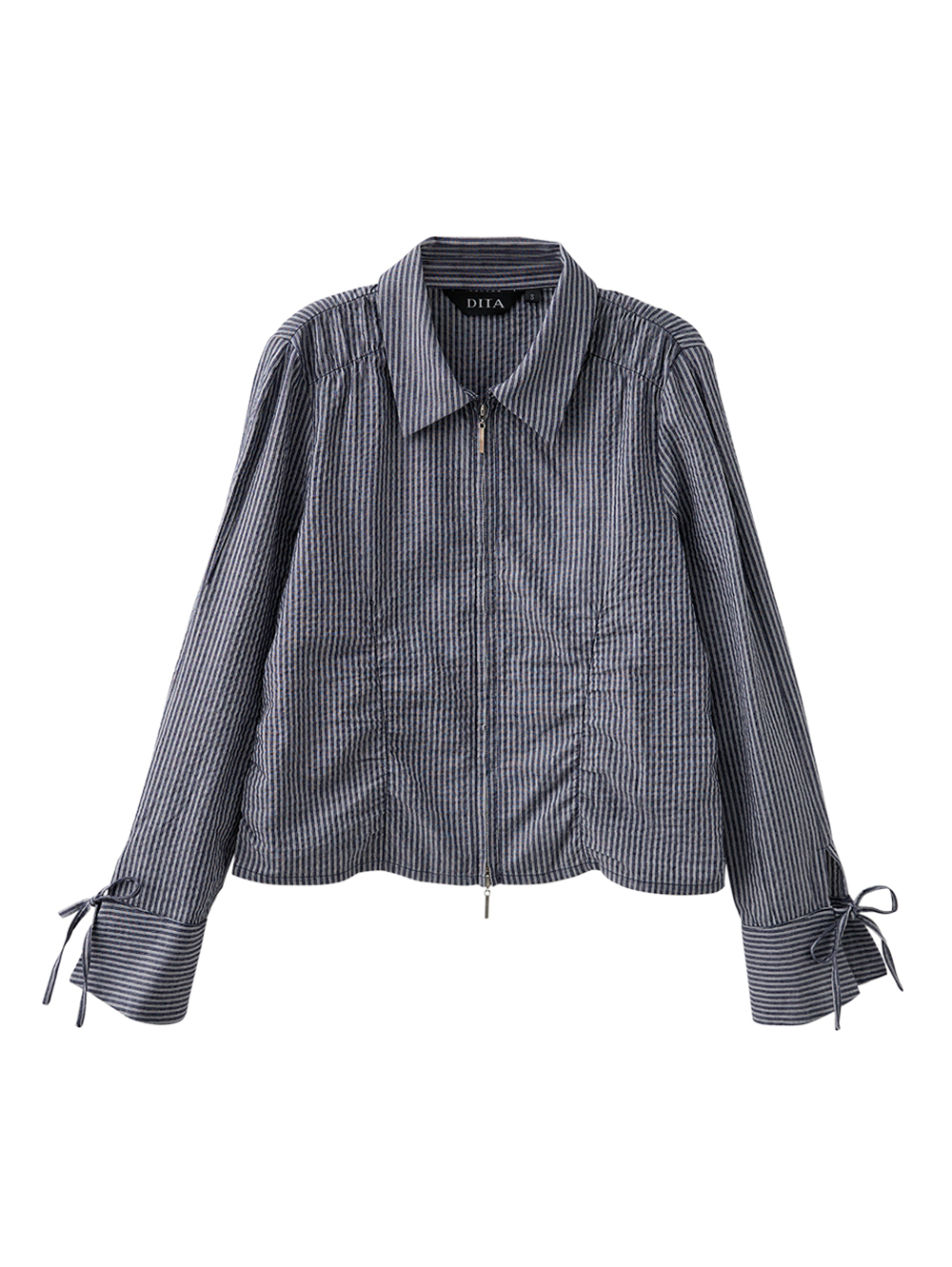 DITA日系抽皺拉鍊襯衫