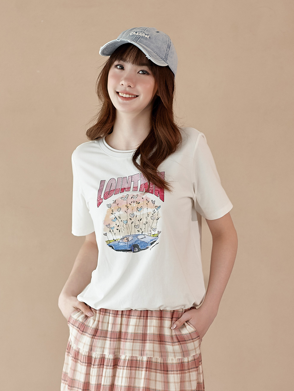 DITA趣味印花抽皺上衣