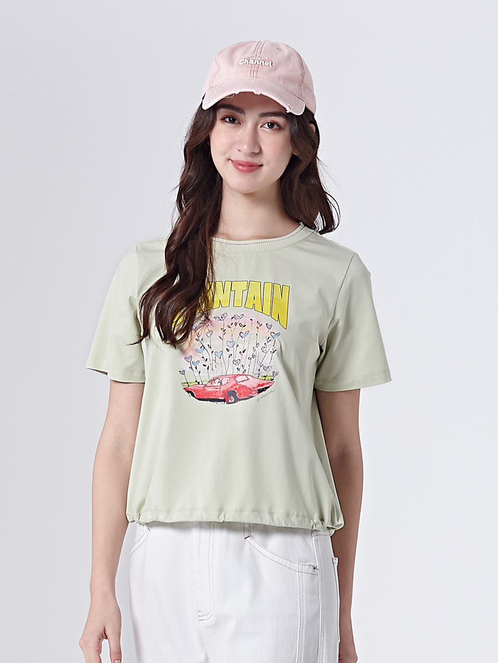 DITA趣味印花抽皺上衣