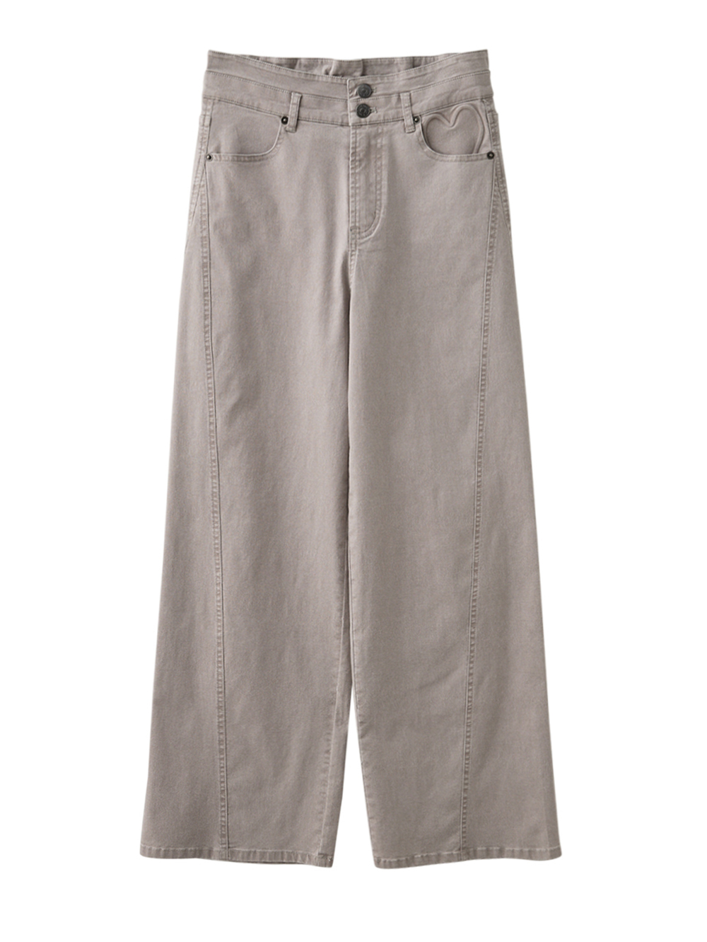 DITA甜酷感愛心鋼印寬褲