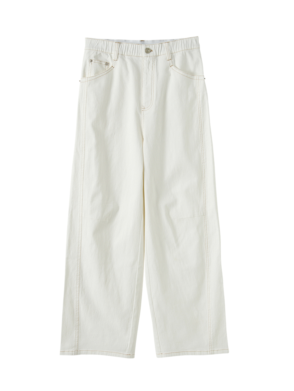 DITA撞色車線拼接寬褲