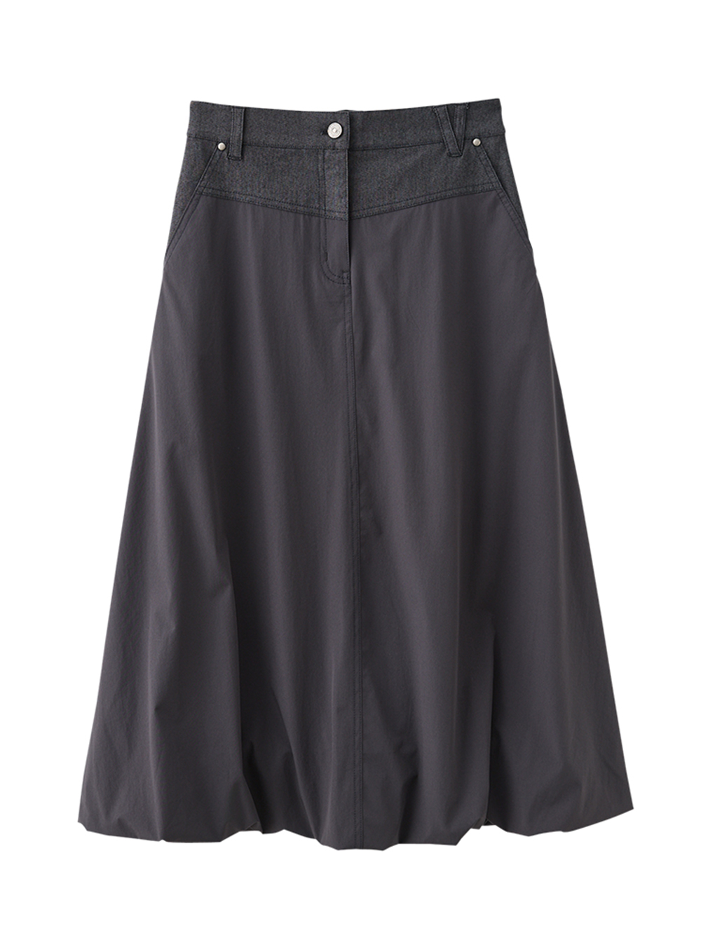 DITA優雅異材質長版氣球裙