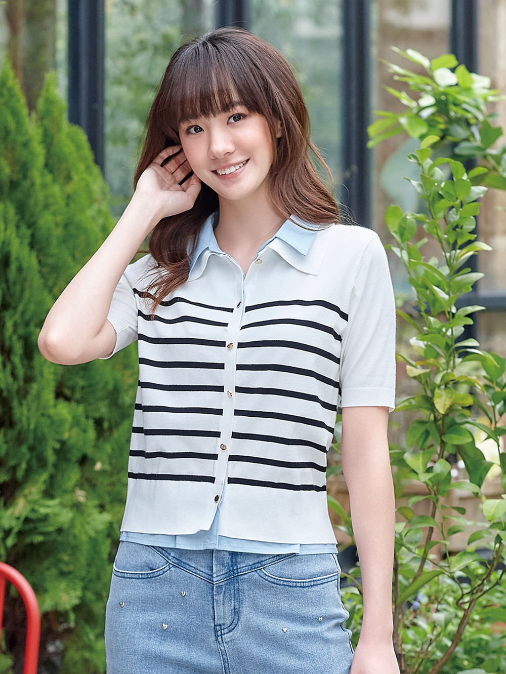 DITA文藝假兩件條紋針織背心