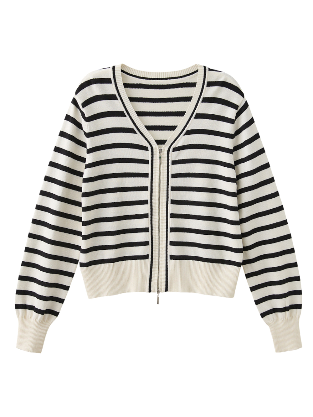 DITA韓系修身雙頭拉鍊針織衫