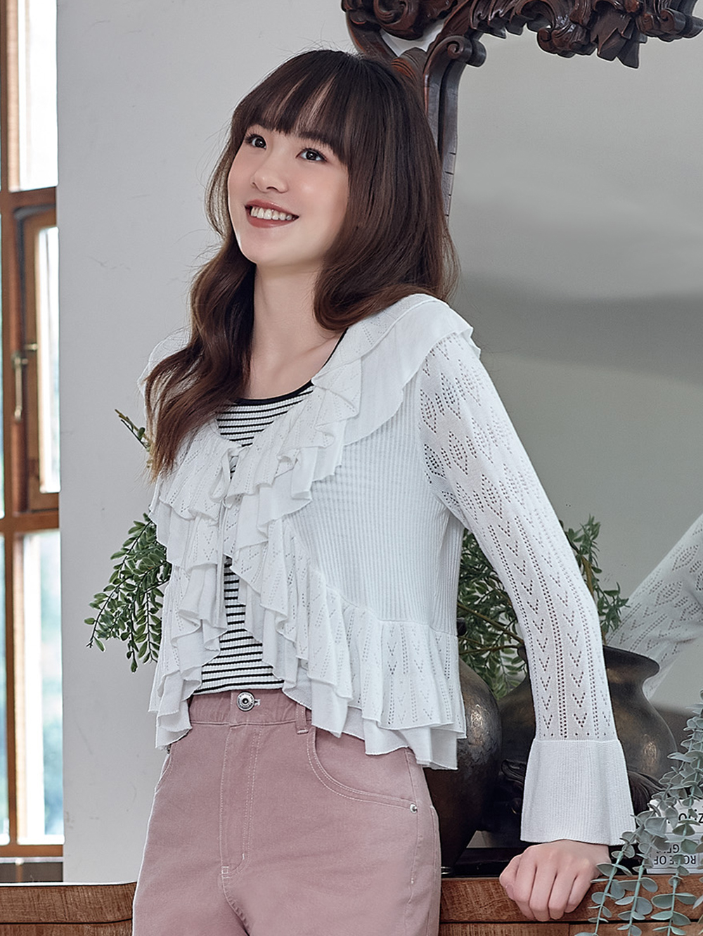 DITA浪漫荷葉長袖上衣