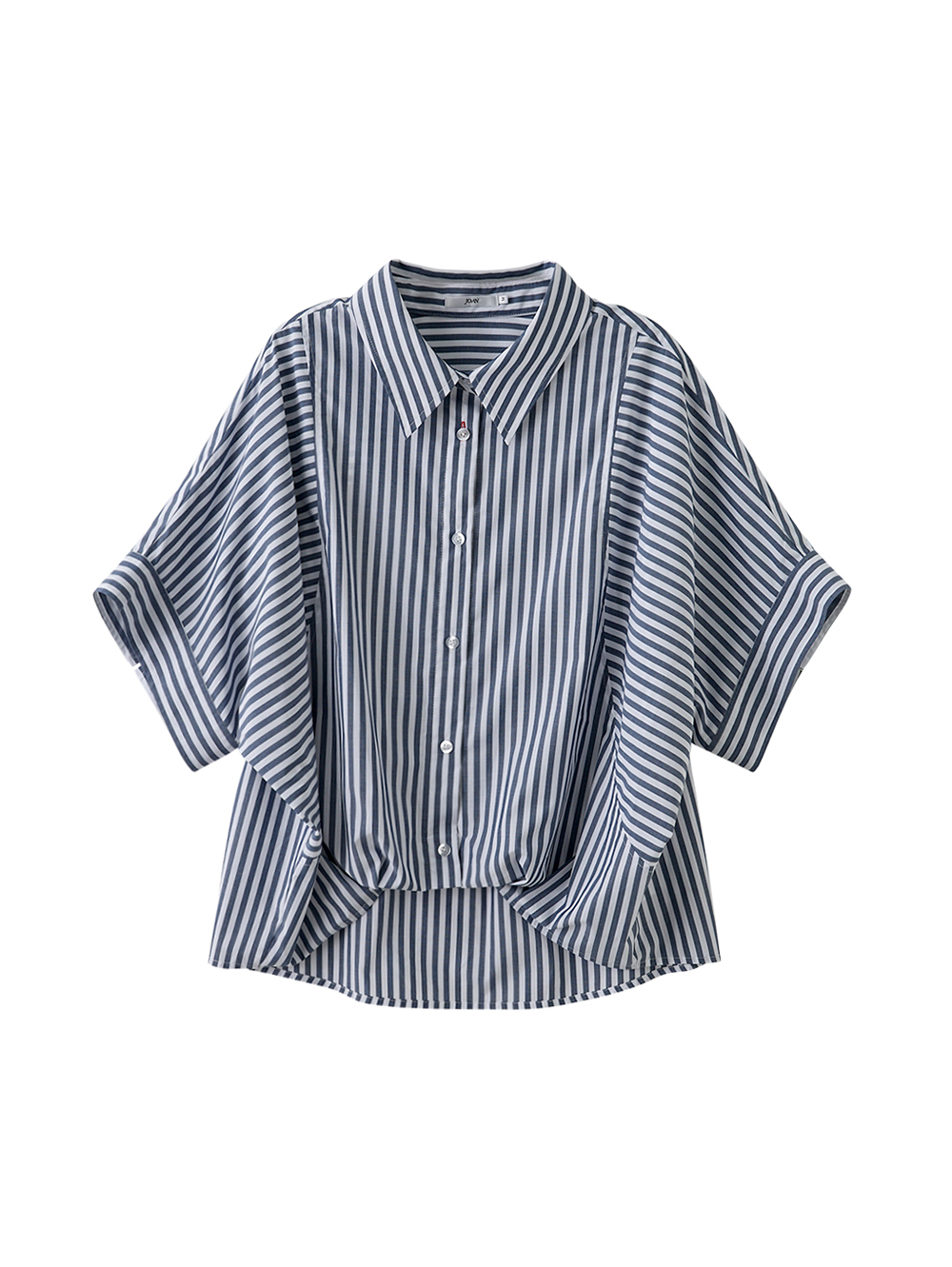 JOAN質感條紋開襟立體剪裁襯衫