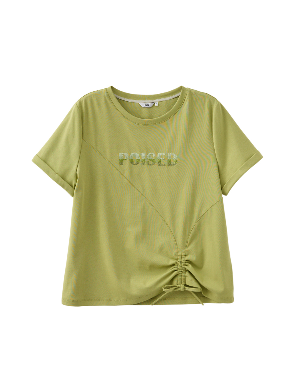 JOAN漸層電繡抽繩造型短袖上衣