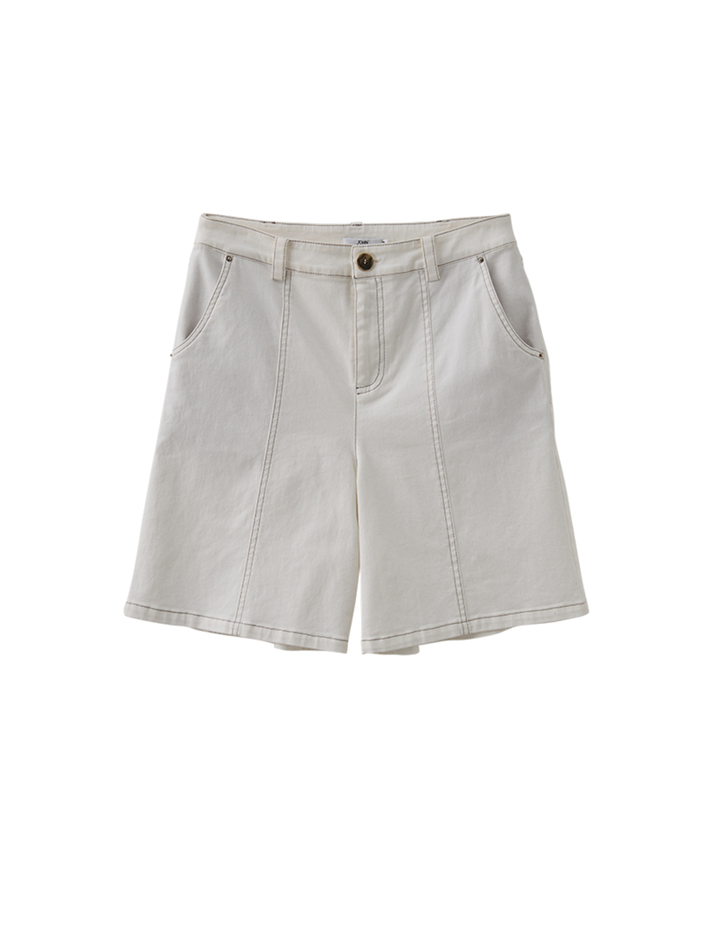 JOAN日常百搭修身五分寬短褲