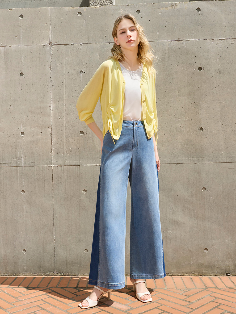 JOAN夏日降溫彈力牛仔寬褲