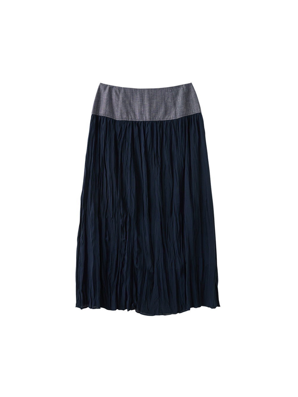 JOAN拼接設計棉質傘擺長裙