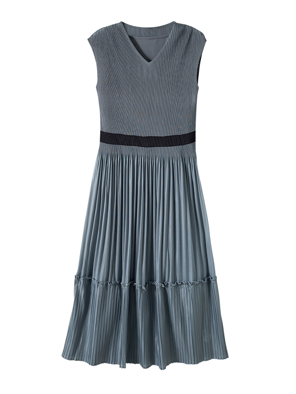 JOAN優雅細壓褶收腰洋裝