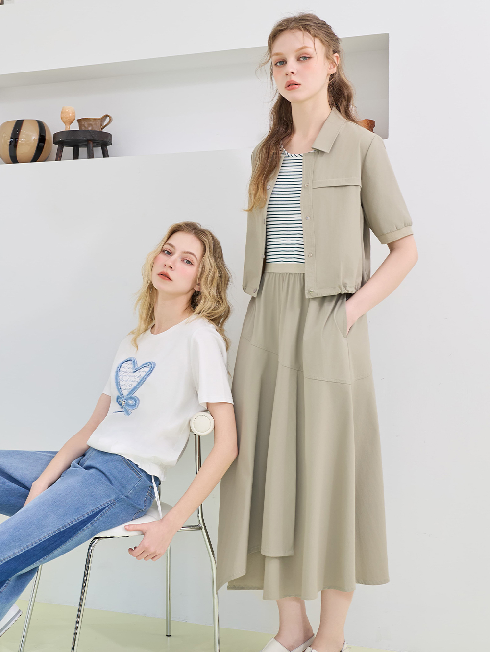 JOAN兩件式機能風短外套洋裝組