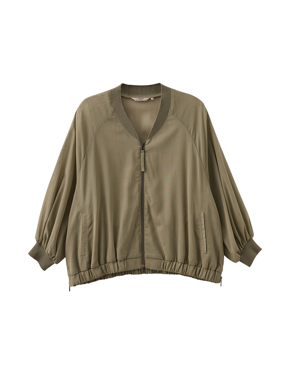 DENOVO輕霧透膚感拉鍊外套