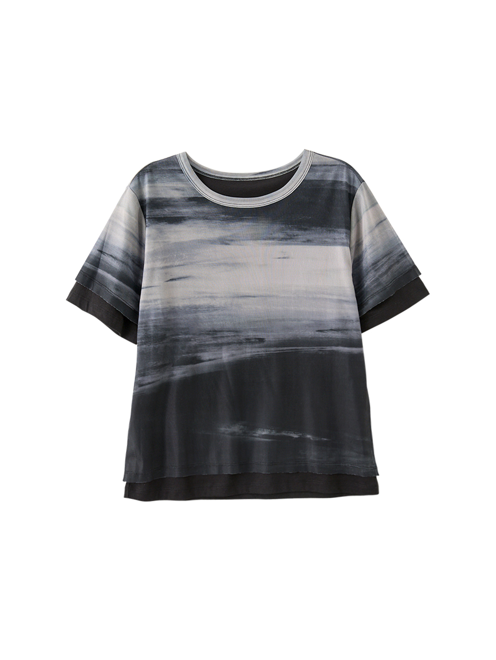 DENOVO水墨暈染雙層網布T恤