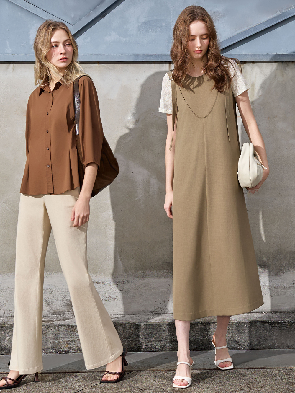 DENOVO質感雙件式吊帶長洋裝