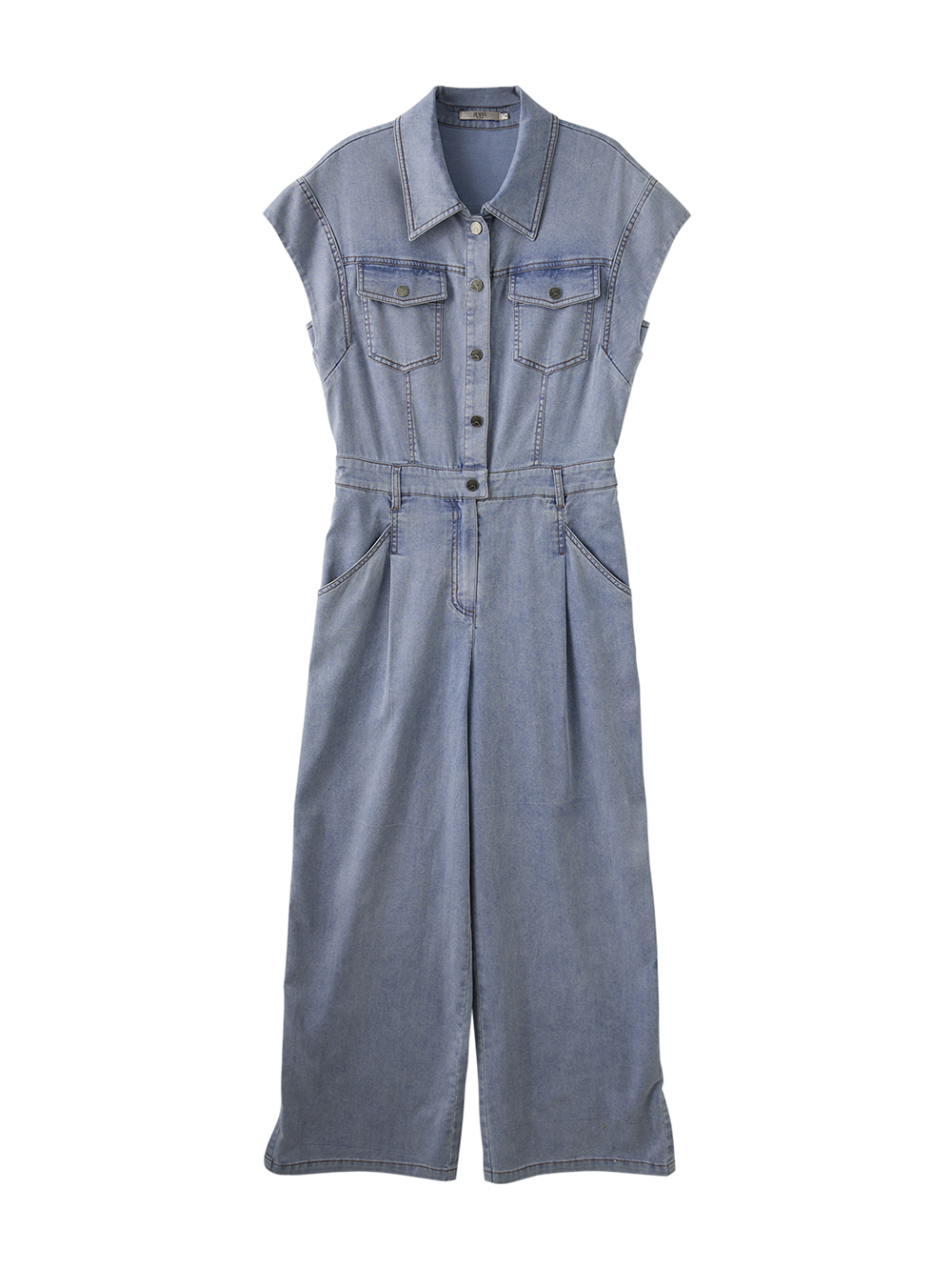 DENOVO輕工裝收腰牛仔連身褲