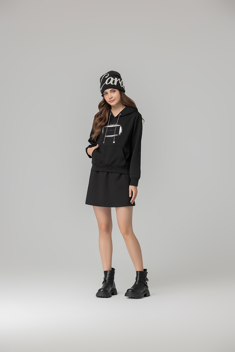 abito織帶腰頭空氣布短裙