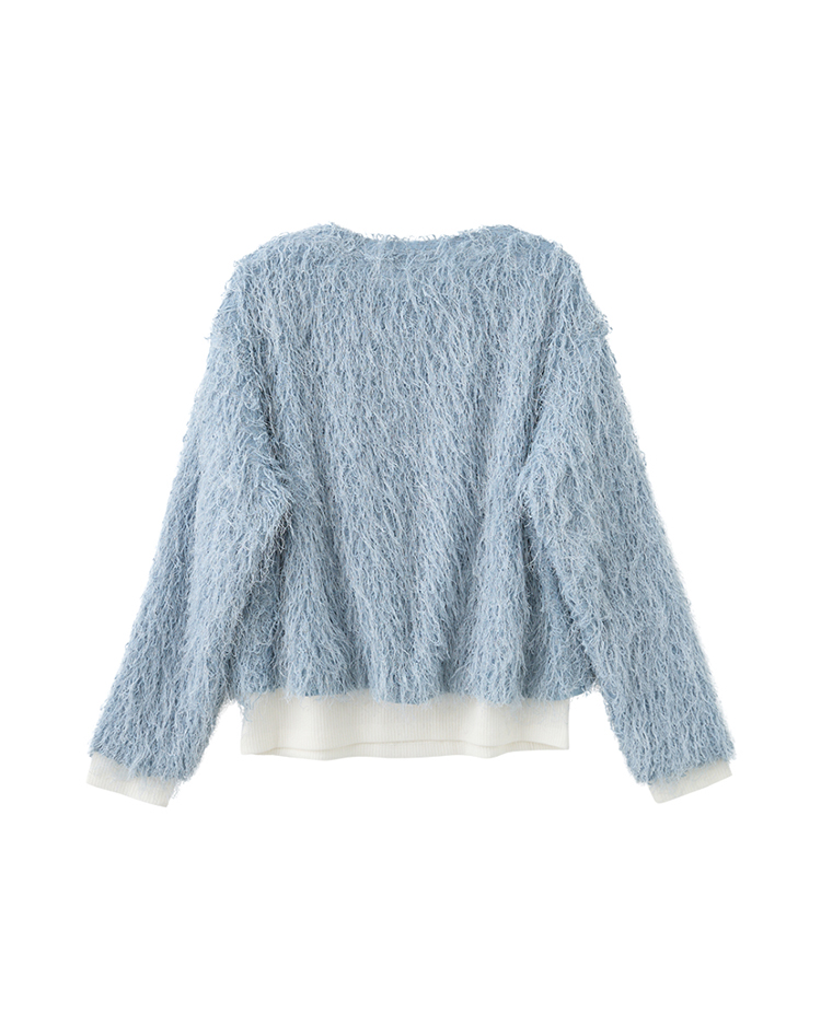 CHANG YU x abito兩件式蓬鬆短毛上衣