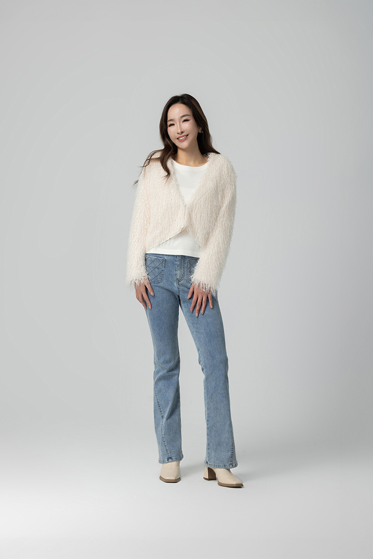 CHANG YU x abito兩件式蓬鬆短毛上衣