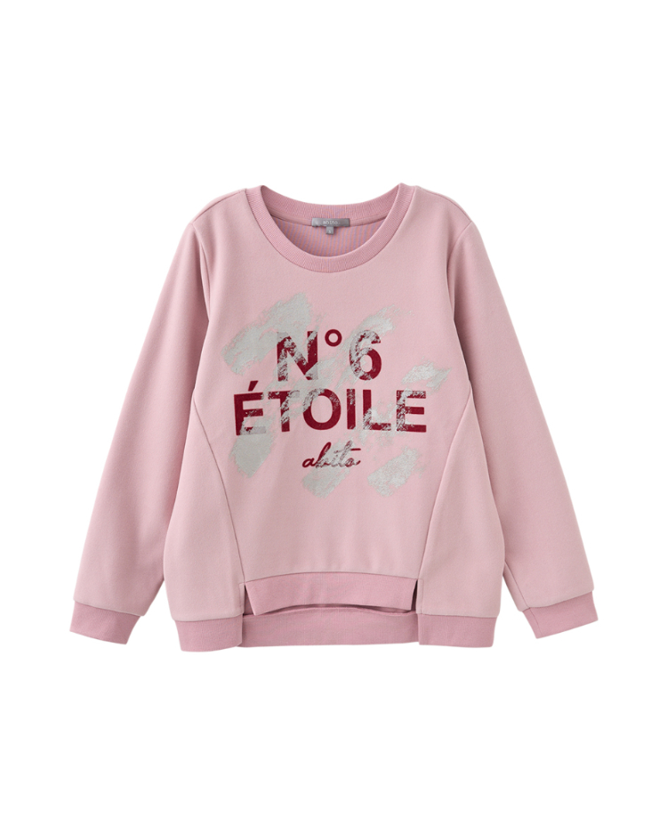 abito溫暖磨毛字母上衣