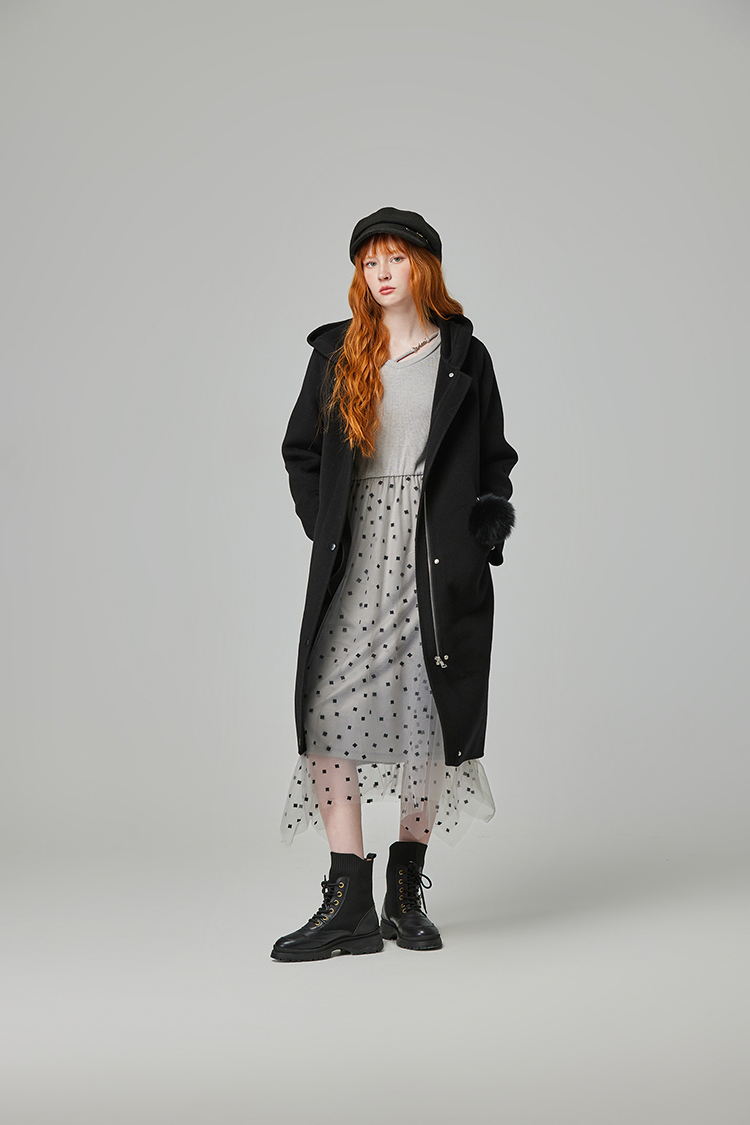 abito氣質V領網紗洋裝