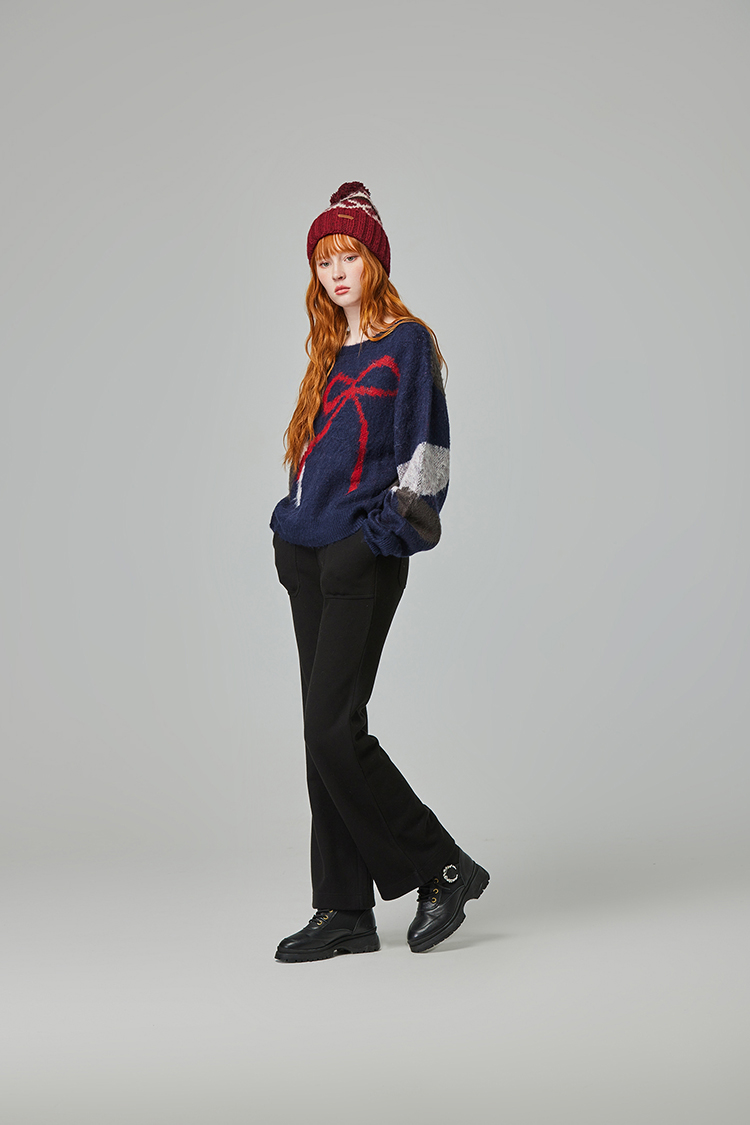 abito甜美蝴蝶結針織上衣