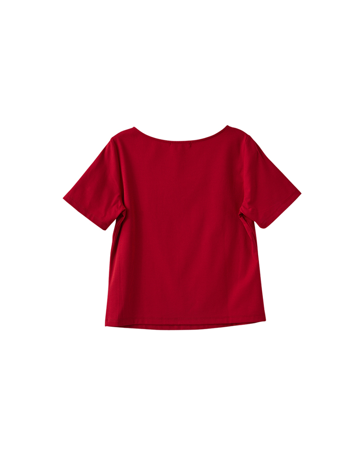 abito優雅方領愛心墜飾上衣