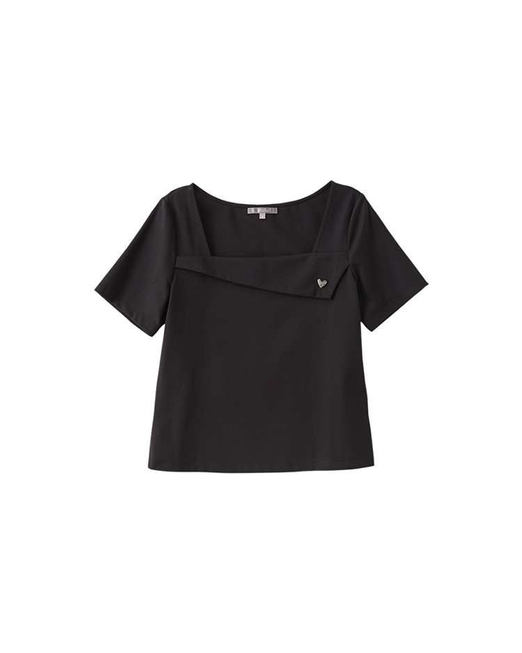 abito優雅方領愛心墜飾上衣