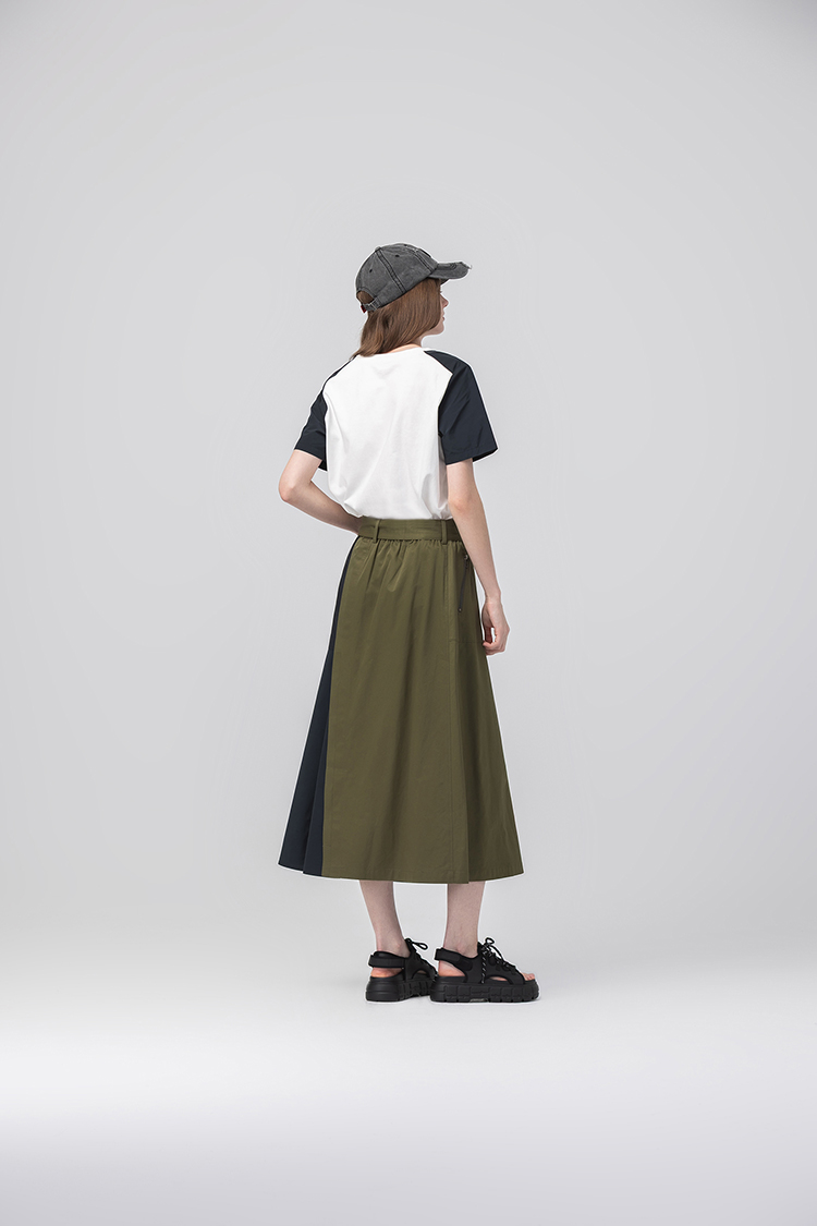 abito個性材質拼接短袖上衣