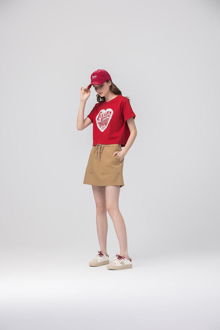 abito甜美愛心膠印上衣