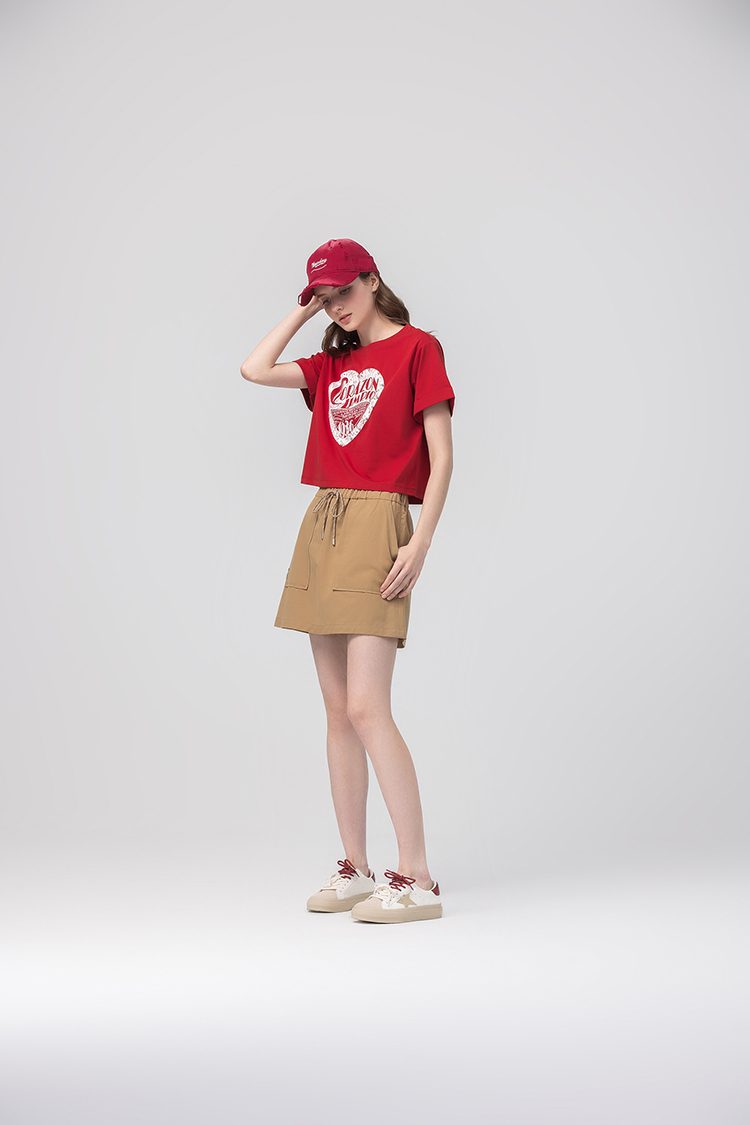 abito甜美愛心膠印上衣