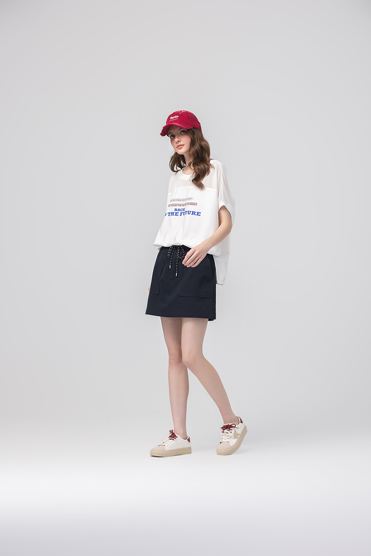 abito休閒寬鬆網布拼接上衣