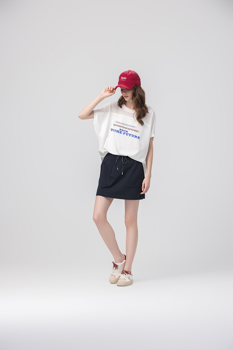 abito休閒寬鬆網布拼接上衣