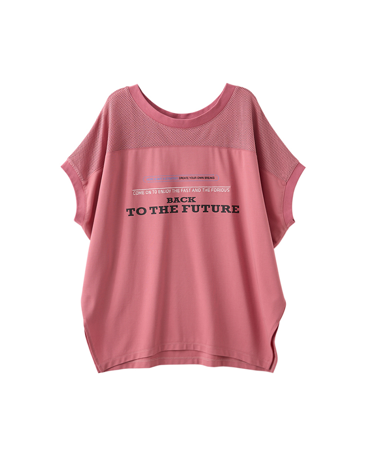 abito休閒寬鬆網布拼接上衣