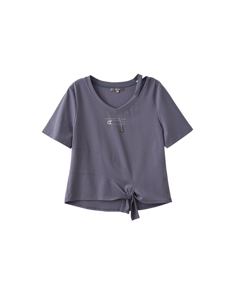 abito綁結別針裝飾造型上衣